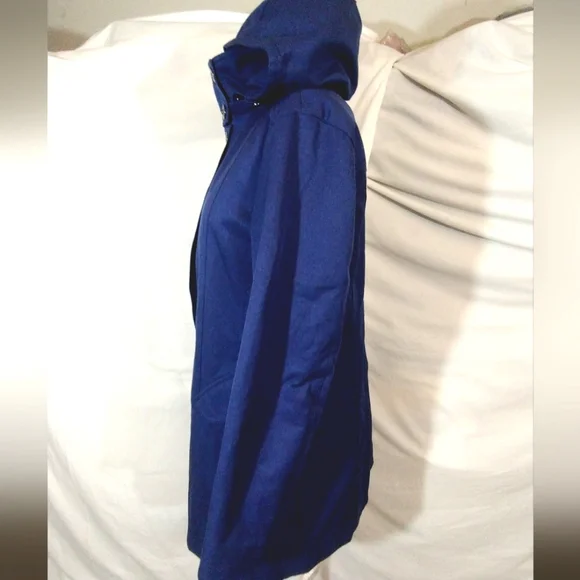 Kristen Blake Winter Jacket Blue Hooded, ZipUp Snaps, Pockets, Insulated Lined,M - Picture 5 of 16
